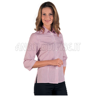 ISACCO CAMICETTA KYOTO MAN.3/4 R. BORDEAUX 65% POLYESTER  35% COTTON