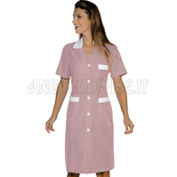 ISACCO CAMICE POSITANO M/M RIGATINO BORDEAUX+BIANCO 100 % COTTON