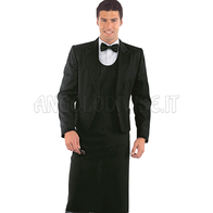 ISACCO SPENCER UOMO SOMMELIER FODERATO NERO 60% WOOL (LANA)  40% POLYESTER