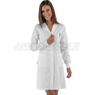 ISACCO CAMICE DONNA VALENCIA SLIM SATIN POLSO IN MAGLIA  BIANCO 100% COTTON  SATIN  NO STIRO