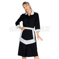 ISACCO CAMICE ANTILLE CON GREMBIULINO VIENNA NERO 100 % COTTON