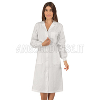 ISACCO CAMICE DONNA VICHY POLSI IN MAGLIA BIANCO 100 % COTTON