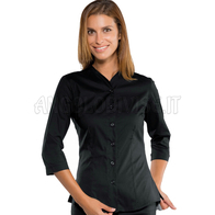 ISACCO CAMICETTA ZEFIRIA STRETCH  MAN.3/4 NERO 97% COTTON  3% SPANDEX