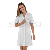 ISACCO CAMICE DONNA VALENCIA SLIM M/M BIANCO 65% POLYESTER  35% COTTON