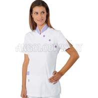 ISACCO CASACCA SAIGON BIANCO+LILLA 100 % COTTON