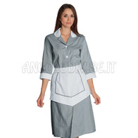ISACCO CAMICE LIPARI CON GREMBIULINO R.NERO 100% COTTON PIQUET