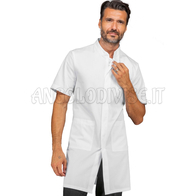 ISACCO CAMICE DOVER CON ZIP M/M BIANCO 65% POLYESTER  35% COTTON