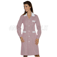 ISACCO CAMICE POSITANO RIGATINO BORDEAUX+BIANCO 100 % COTTON