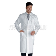 ISACCO CAMICE MEDICO BIANCO CM 110 BOTTONI A PRESSIONE 100 % COTTON