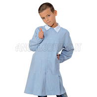 ISACCO GREMBIULINO POLLICINO RIGATINO AZZURRO 100% COTTON PIQUET