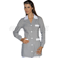 ISACCO CASACCA MARBELLA GRIGIO+BIANCO 65% POLYESTER  35% COTTON