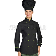 ISACCO GIACCA LADY EXTRA LIGHT NERO+MELA 65% POLYESTER  35% COTTON