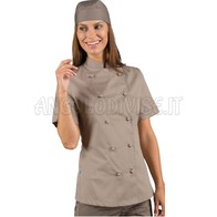 ISACCO GIACCA LADYCHEF M/M TORTORA 65% POLYESTER  35% COTTON