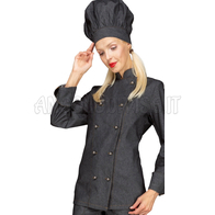 ISACCO GIACCA LADYCHEF BLACK JEANS 100 % COTTON