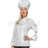 ISACCO GIACCA LADY SNAPS BOHEME BIANCO + NERO 100% POLYESTER BOHÉME