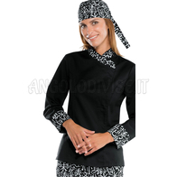 ISACCO GIACCA LADY SNAPS NERO+SUSHI 01 65% POLYESTER  35% COTTON