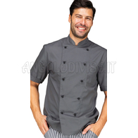 ISACCO GIACCA CUOCO GRIGIO MEZZA MANICA 65% POLYESTER  35% COTTON