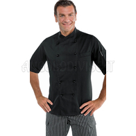 ISACCO GIACCA PANAMA SLIM MEZZA MANICA NERO 65% POLYESTER  35% COTTON