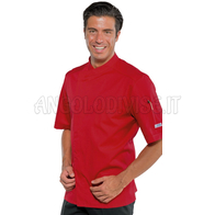 ISACCO GIACCA CUOCO BILBAO M/M ROSSO 65% POLYESTER  35% COTTON