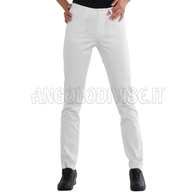 ISACCO PANTALONE MARGARITA BIANCO 97% COTTON  3% SPANDEX