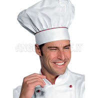 ISACCO CAPPELLO CUOCO BIANCO+ROSSO 100 % COTTON