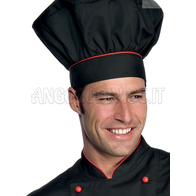 ISACCO CAPPELLO CUOCO NERO+ROSSO 65% POLYESTER  35% COTTON