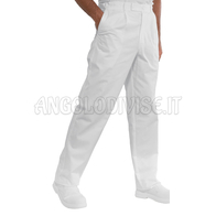 ISACCO PANTALONE LAVORO BIANCO 100 % COTTON