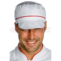 ISACCO CAPPELLO CHARLY CON RETE BIANCO+ROSSO 65% POLYESTER  35% COTTON