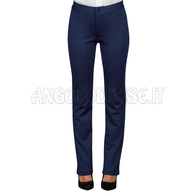 ISACCO PANTALONE TRENDY JERSEY MILANO BLU 96% POLYESTER 4% SPANDEX
