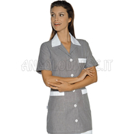 ISACCO CASACCA MARBELLA M/M RIGATINO NERO+BIANCO 100 % COTTON