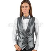 ISACCO GILET UNISEX DOPPIOPETTO LUREX SILVER 100 % POLYESTER