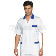 ISACCO CASACCA PETER M/M BIANCO+BLU CINA 100 % COTTON