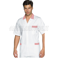 ISACCO CASACCA PETER M/M BIANCO+R.ROSSA 100 % COTTON
