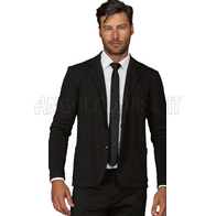 ISACCO GIACCA SPRINGFIELD JERSEY MILANO NERO 96% POLYESTER 4% SPANDEX