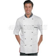 ISACCO GIACCA CUOCO MEZZA MANICA VIENNA NERO 100 % COTTON