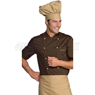 ISACCO GIACCA CUOCO EXTRA LIGHT M/M CACAO+BISCOTTO 65% POLYESTER  35% COTTON