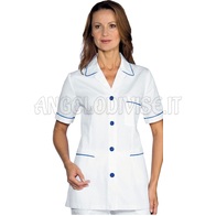 ISACCO CASACCA GINEVRA M/M BIANCO+BLU CINA 100 % COTTON