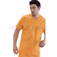 ISACCO CASACCA COLLO A V ALBICOCCA UNISEX 65% POLYESTER  35% COTTON