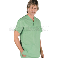 ISACCO CASACCA COLLO A V VERDINO UNISEX 100 % COTTON