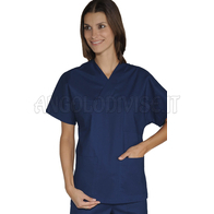 ISACCO CASACCA COLLO A V BLU UNISEX 65% POLYESTER  35% COTTON 195 gr/m²