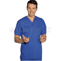 ISACCO CASACCA COLLO A V BLU CINA UNISEX 65% POLYESTER  35% COTTON 125 gr/m²