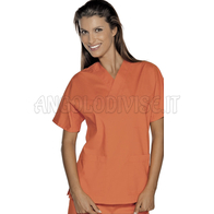 ISACCO CASACCA COLLO A V CORALLO UNISEX 65% POLYESTER  35% COTTON