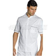 ISACCO GIACCA COREANA LAVORO BIANCO + NERO 100 % COTTON