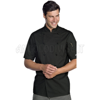 ISACCO GIACCA CUOCO EXTRA LIGHT M/M NERO 65% POLYESTER  35% COTTON