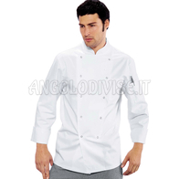 ISACCO GIACCA CUOCO BOTT.A PRESSIONE BIANCO 65% POLYESTER  35% COTTON