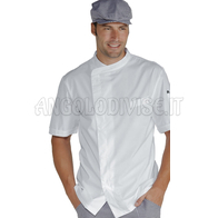 ISACCO GIACCA CUOCO BILBAO EXTRA LIGHT MEZZA MANICA BIANCO 65% POLYESTER  35% COTTON
