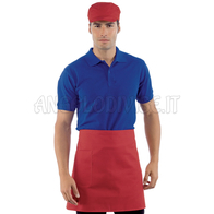 ISACCO GREMBIULE VITA CM 70X46 C/TASCA ROSSO 65% POLYESTER  35% COTTON