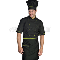 ISACCO GREMBIULE VITA CM 70X46 C/TASCA NERO+MELA 65% POLYESTER  35% COTTON