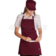 ISACCO GREMBIULE PICCADILLY BORDEAUX 65% POLYESTER  35% COTTON