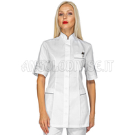 ISACCO CASACCA ANTIGUA M/M BIANCO + CODINO GRIGIO 65% POLYESTER  35% COTTON